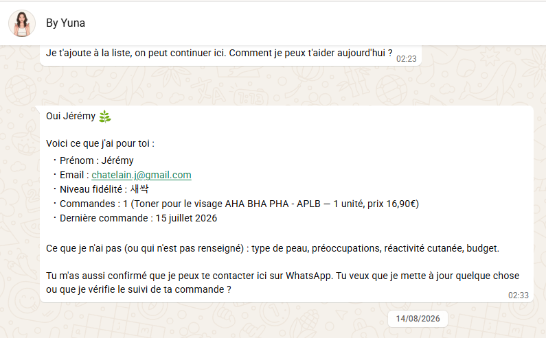 Yuna whatsapp